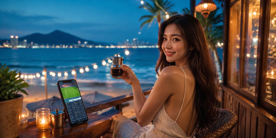 Người dùng tại Đà Nẵng theo dõi kết quả cược thể thao bên tách cà phê buổi chiều